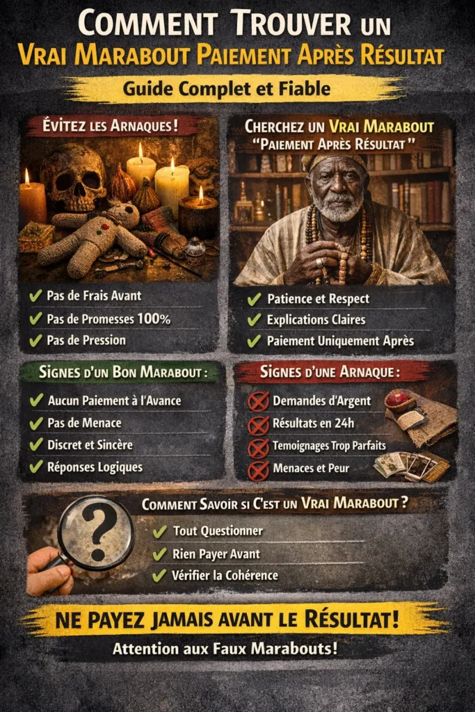Comment trouver un vrai marabout paiement après résultat